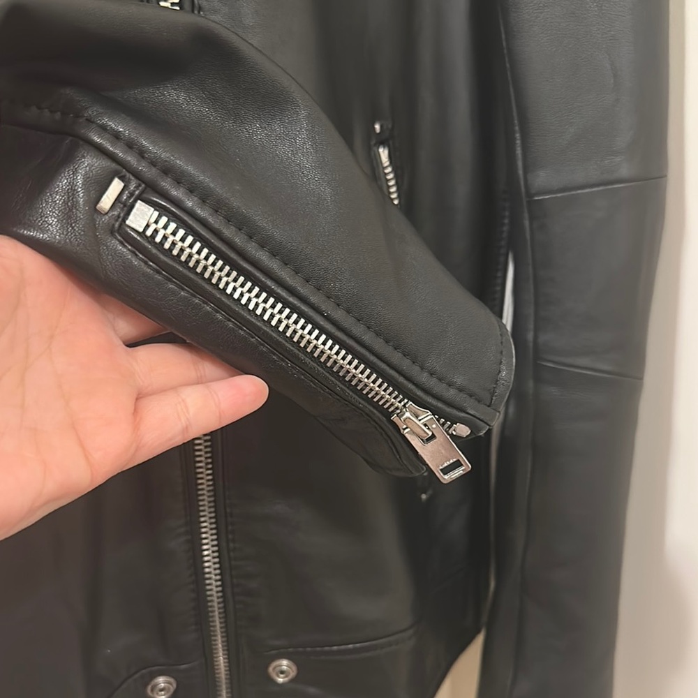 Diesel Black and White Leather Jacket - Picture 4 of 6